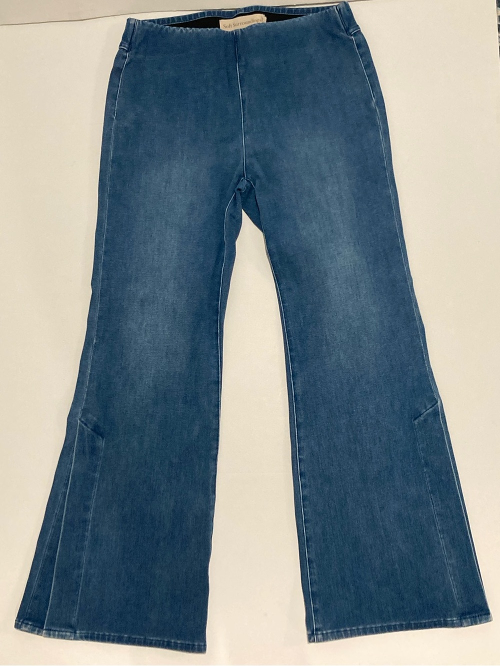 Soft Surroundings Ultimate Flare Split Leg Pull On Denim Jeans Medium